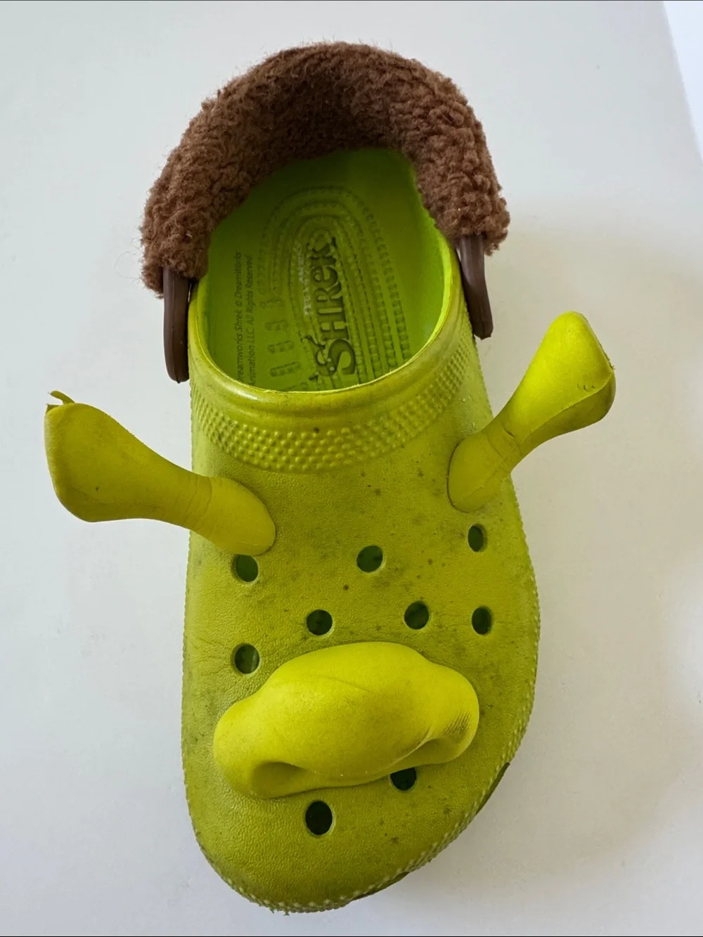 CROCS x DreamWorks Shrek Lime Green Fleece-Lined Clogs Youth Size 3